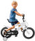 WINPANG 14 Zoll Kinderfahrrad,mit Stützrädern Verstellbarer Sitz & Lenker, rutschfeste Griffe Stabiler Kohlenstoffstahl-Rahmen Weißes Lernrad für Kinder ab 3 Jahren