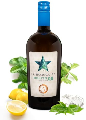 La Bodeguita Mojito 0,0 – Cóctel Premium Sin Alcohol artesano y natural, elaborado con té verde, hierbabuena, limón mediterráneo y azúcar de caña – 75 cl.