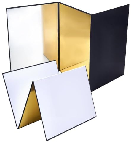 NBEADS 4,25 x 2,92 x 0,8 cm fotografi reflektorkartong, 3-i-1 ljusreflektor vikbar ljusdiffusorplatta för stilleben, produkt och matfotografering