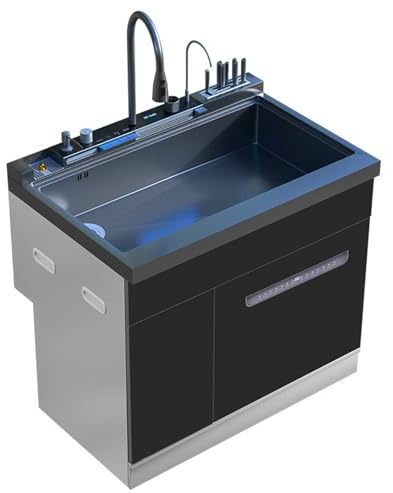IUYIXWFP Multifunctional Integrated Sink Dishwasher Combo, Built-in Kitchen Dishwasher, 13 Place Settings Capacity, 900mm Wide (H800 x W900 x D600mm)