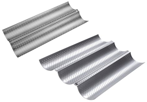 ULTECHNOVO 2 Stück Wellen Brotbackform aus Edelstahl Antihaft Beschichtung Backform für Brot und Zubehör fürs Backen