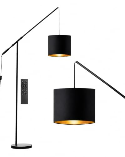 Stehlampe Wohnzimmer Dimmbar Bogenlampe, LED Lampe mit Fernbedienung, 201cm höhenverstellbare Floor Lamp, Helligkeit & Farbtemperatur dimmbar, E27-Leuchtmittel inklusive, Lamps for Living Room