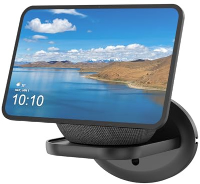 PlusAcc Wandhalterung für Show 8 (neueste Generation 2025) & Show 11 & Nest WiFi - platzsparende Lösung Halterung Wall Mount für alle Lautsprecher bis zu 7kg (Schwarz, 2-Packung)