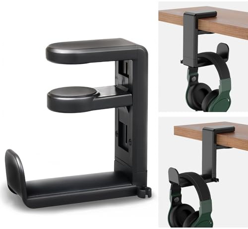 PANYI Headset Halterung 360° drehbares Design Headset Halter | Kopfhörer HalterEinfache Montage Wunderbare Aufbewahrung Headphone Stand(Schwarz)