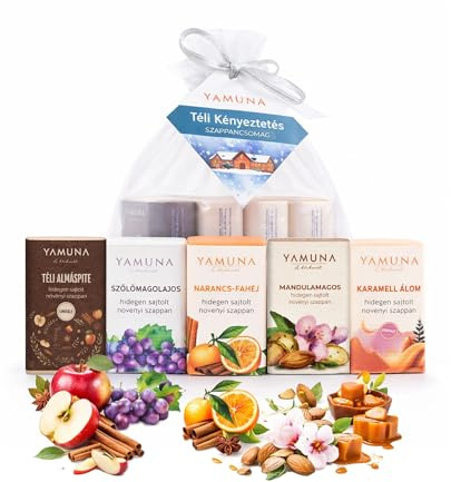 YAMUNA NATURAL BEAUTY Naturseifen Set 5x33 g (165 g) – Mini Seifen, kaltgesiedet für Reise und Geschenk (Winterverwöhnung)