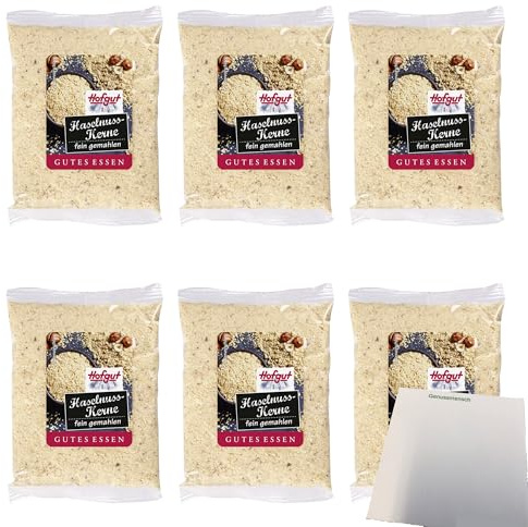 usy Bundle für Hofgut Haselnusskerne gemahlen VPE (6x100g Beutel) + usy Block