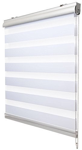 Sol Royal Kassetten Doppelrollo ohne Bohren SolDecor DK9 Duo Rollo Klemmfix 100 x 220 cm Premium Vario Rollo mit Klemmträger und extra breite Streifen - Weiß