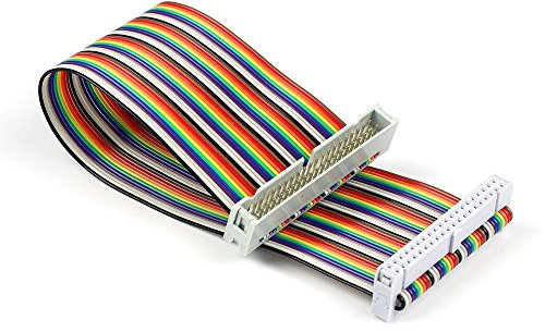 UCTRONICS 20cm40pin Breadboard Jumper Wires Male to Female Ribbon GPIO Cable for Connection Raspberry Pi 3 2 Model B B+ w/3.5/5 inch Touch TFT Screen LCD display