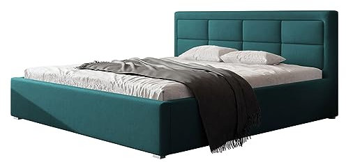 Mirjan24 Polsterbett Prima mit Rollrost, Farbauswahl, Microfaser, Doppellbett, Bett, Ehebett mit Polsterkopfteil (Victoria 14 863, 180 x 200 cm)