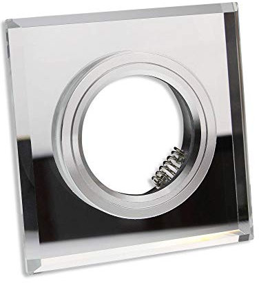 Einbaustrahler Rahmen transparent - eckig aus Glas flach - Einbaurahmen für GU10 MR16 Leuchtmittel - Ø60-70mm Bohrloch Einbau-Spot Strahler Einbauleuchte