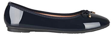 KRISP Damen Klasssische Ballerinas Lack Balerinaschuhe Flach Damenschuhe;blau;40;3701-NVY-7