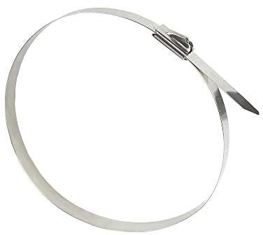Good Connections® Stainless steel cable ties, 200 mm x 7.9 mm, set of 20, UV-resistant, weather-resistant, for outdoor use, -60 °C to +550 °C, tensile strength: up to 100 kg