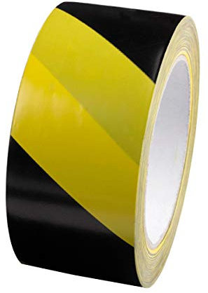 TotalPack Self-Adhesive Marking Tape 48mmx33m, Black/Yellow, Red/White Waterproof Hazard Warning Tape, Hazard Warning Barrier Tape For Temporary Floor Marking, Road Marking (Black and Yellow, 3 Rolls)