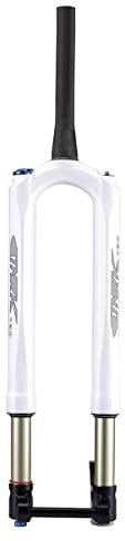 Bike 26 27.5 Inch Air Suspension Front Fork Carbon Fiber MTB Shock Absorber, Effective Shock Travel: 120mm - White