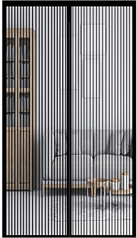 GOUER Zanzariera Magnetica per Porte 90x210cm Magnetico Pieghevole Tenda Porta Magnetica Facile Montaggio Porte per Balconi, Portefinestre, Nero