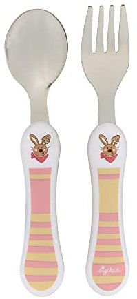 SIGIKID 25192 Kinder-Besteck DubbiDuu Mädchen Besteckset Gabel&Löffel empfohlen ab Geburt rosa/beige