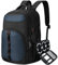 NEWHEY Laptop Backpack Men 17.3 Inch with Cable Organiser Bag Large Rucksacks for Men Water Resistant Laptop Bag Travel Business School Bag Black Blue