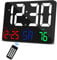 Digital Calendar Alarm Clock, 11.5 LED Oversized Wall Clock with Wireless Remote Control, Large for Home Office Kitchen School, Black
