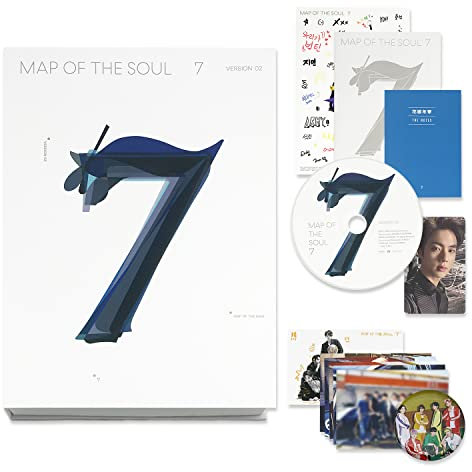 BTS Album - MAP OF SOUL : 7 [ 2 ver. ] Package + Photo Book + Lyric Book + CD + Mini Book + Photo Card + PostCard + Sticker + Coloring Paper