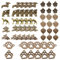 SUNNYCLUE 1 Box 60Stück 10Stile Hunde Charms Großlegierung Welpen Pfotenabdrücke Anhänger Beagle Wurst Haustier Tiere Flaches Rundes Herz Liebeswort Links Für Schmuckherstellung Handwerk Bronze