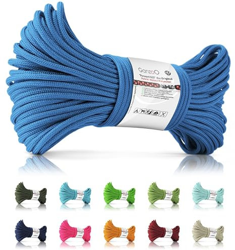 Ganzoo Paracord 425 Seil, 3mm, Nylon Polyester, Typ 2, 30 Meter, 4 Kernstränge, Outdoor Schnur, Mehrzweckseil Hundehalsband, Hundeleine, Armband, Allzweckseil, Camping, Survival, Armband, blau