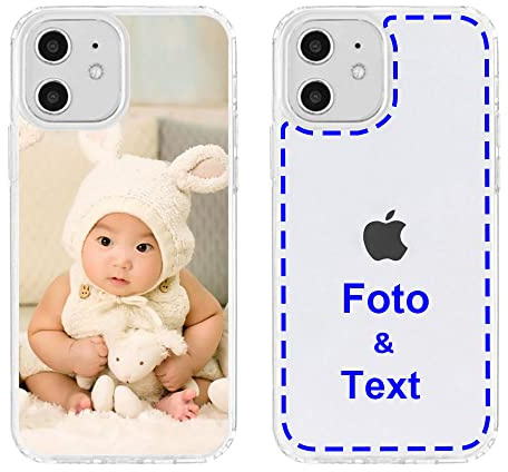 MXCUSTOM Personalisierte Handyhülle für Apple iPhone 12 Mini, Benutzerdefiniert Hülle mit Eigenem Foto Bild Text Individuelle Schutzhülle [Weicher Stoßfänger + Harter Rückseite] (CHT-CR-P1A)