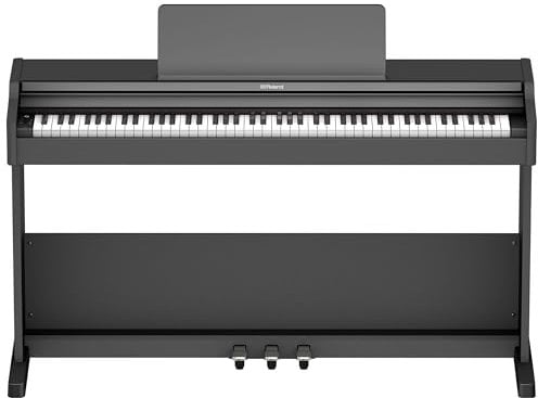 Roland RP107 Digital Piano | Kompaktes und preisgünstiges Heimklavier mit traditioneller aufrechte Gestaltung | Perfekt Für Einsteiger | Onboard Bluetooth & mehr, RP107-BKX