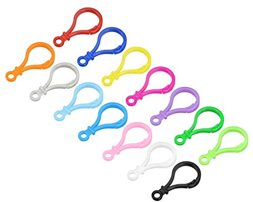 sourcing map Plastic Lobster Clasps, 48mm Colorful Claw Snap Clip Hooks for Lanyard, Keychains, DIY Crafting, 5Sets of 14 Colors (70Pcs)