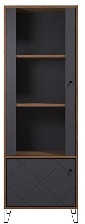 trendteam Smart Living - vitrine sur Pied - Salon - Montez - Dimensions d'assemblage (LxHxP) 63 x 172 x 40 cm - Couleur chêne Kraft doré avec Graphite - 2102131C4