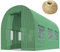 Plonos 7m2 Garten-Folientunnel-Gewächshaus – Gewächshaus Coche für Pflanzen –Gartenabdeckung aus PE-Folie – 6 Fenster mit Moskitonetz – Rahmen aus verzinktem Stahl – 2x3,5m – Grün