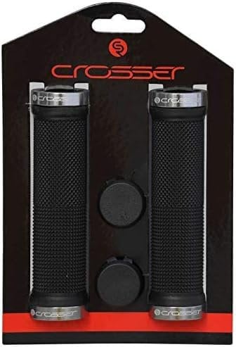 Crosser Ergonomische Fahrradgriffe für EIN angenehmes Griffgefühl für Scooter Cruiser Urban Bike Dreirad Rad Stuhl Mountain Bike Road Bike MTB BMX (Schwarz/Grün) (Schwarz/Grau)
