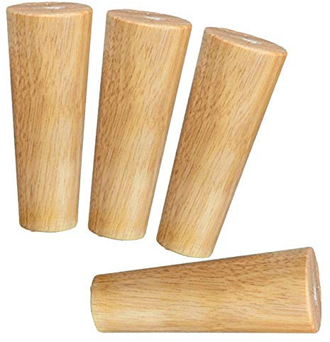 Pieds de Meubles, Pieds de canapé, Pieds de Rechange Coniques en Bois Massif, pour armoires, Table, Chaise, Armoire à thé, Coiffeuse, avec Plaque de Montage et vis (50 cm)