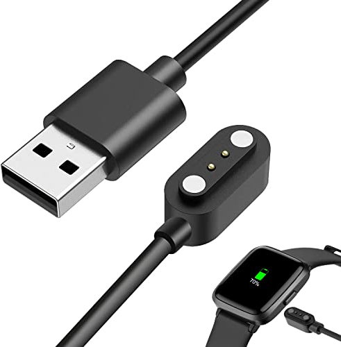 MIYIYQP Smart Watch Charger Cable,Universal Magnetic Suction USB Smartwatch/Fitness Tracker Charging Cable 2 Pin Cord, Charger Contact pin spacing 2.5-3 mm (Black)