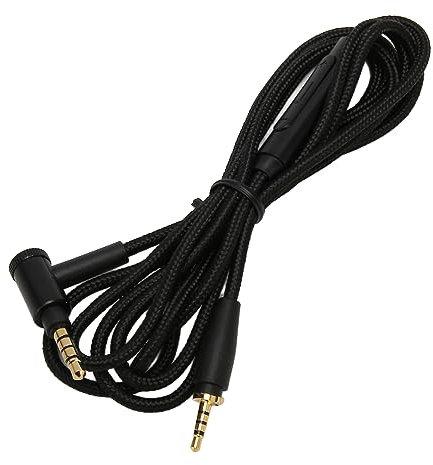 Ersatz-Audio-Kopfhörerkabel mit Mikrofon für XL, 90-Grad-Winkelstecker, 4,9 Fuß