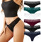 INNERSY String Femme Sexy Chic Culotte Dentelle Tanga Coton Extensible Thong Multicolore Lot de 6 (M, 2 Noir/Vert/Rouge/Bleu/Blanc)