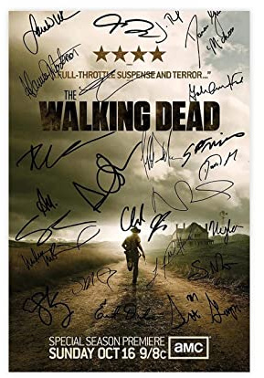 The Walking Dead TV-Poster, gegossenes signiertes Poster, Leinwandposter, Schlafzimmer-Dekor, Sportlandschaft, Büro, Raumdekoration, Geschenk, ungerahmt, 30 x 45 cm