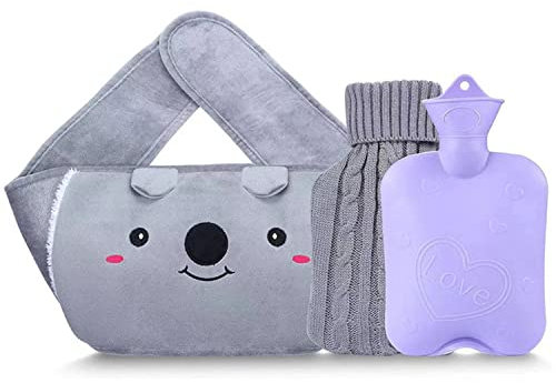 WäRmflasche WäRmflaschengüRtel WäRmflasche Aus Gummi Mit Weichem Taillen-Bezug Warmwaterkruik Met Zachte Overtrek En Tailleovertrek, Voor Nek En Schouders, Rug, Benen (Koala)