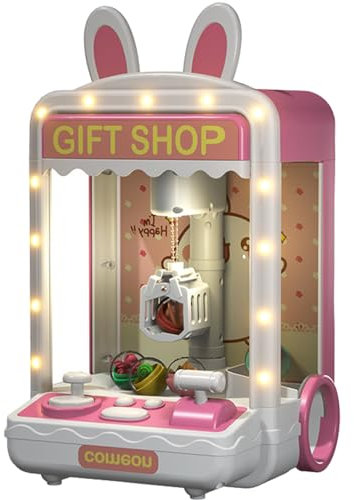 SouiWuzi Machine à Griffes Arcade Claw Toy, Mini Machine à Griffes avec Musique et éclairage, Machine à Griffes pour Enfants avec Mini Peluche et Jouets à Capsules, Jeu d'arcade,Style 2