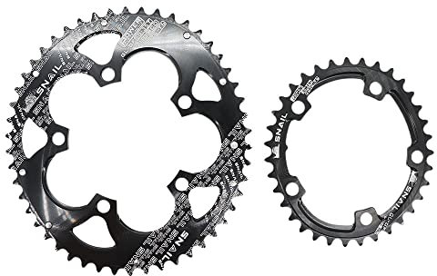Platos para Bicicletas Plato Doble 110bcd Plato Redondo Ovalado for Bicicleta de Carretera 2X 50t 35t 34t 53t 39t Plato Ancho Estrecho (Color : Oval Black 50-35T)