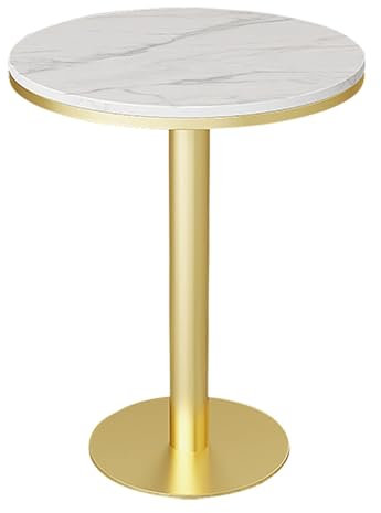 Küchen-Bartisch, Bistro-Pub-Tische, Esstisch, hoher Tisch Stehtisch Esstisch Stabil runder Cocktailtisch, hoher Couchtisch mit weißer Marmorplatte und goldenen Metallbeinen (Size : Height 105cm)