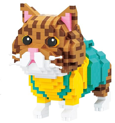 LONESTAR Balody Mini Klemmbausteine, 3D Puzzle Katze mit Kleid, Nanoblocks, 967 Teile, Feinmotorik & Kreativität, ab 14 Jahren, Geschenk