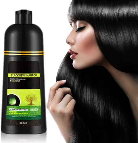 Shampoo für schwarzes Haar, Lang anhaltende schwarze Shampoo Farben, Einfach & schnell, Natürliches und langanhaltendes Haarfärbeshampoo schwarze Haarfarbe Shampoo für Männer & Frauen (Schwarz)