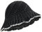 Feelorna Sombreros de sol de paja para mujer, sombrero de paja plegable, sombrero de paja transpirable, para viajes, vacaciones al aire libre, Negro , Talla única