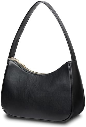 KALIDI Damen Leder Umhängetasche Schicke Kleine Handtasche Ideal Für Dates Und Alltagsausflüge, Schwarz , 10.23 X 3.93 X 7.3In