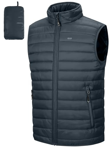 33,000ft Men's Packable Puffer Vest Quilted Gilet with 5 Pockets