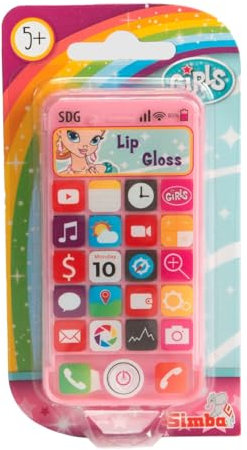 Simba Steffi Love Girls Lipgloss Smartphone, Glitzer Lippenstift, Cooler Handyhülle, 11cm Handy, ab 5 Jahren
