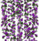 Criveple 6 Stück 49FT Künstliche Girlande Lila Blumengirlande Rosen Reben Seidenblumen im Freien Hängend Kunstblumen Deko für Hochzeit Schlafzimmer Wand Kulisse Garten Dekoration