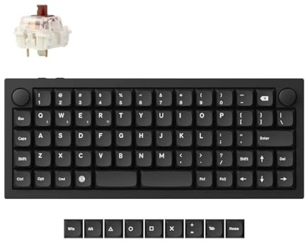 Keychron Q15 Max Kabellose Mechanische Tastatur, QMK/VIA Programmierbarer Knopf 2.4 GHz/Bluetooth 5.1/USB, Kompakt, RGB LED, Hot-Swap mit Gateron Brown Schalter für Mac Windows Linux - Schwarz
