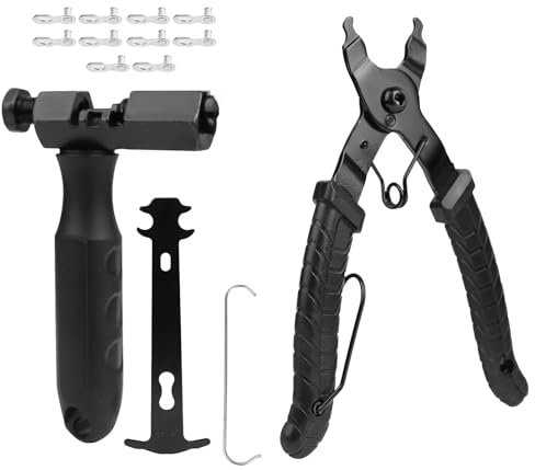 Bike Chain Tool Set - for 6-10 Compartment Bicycle Chain Missing Link Opener Closer Plier Chain Cutter Connector Wear Indicator Tool, Mountain Bicycle Repair Set