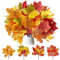 YMIFEEY 4 ramas de hojas de arce artificiales, hojas de otoño artificiales, plantas artificiales de hojas de arce, hojas de arce, hojas de arce, hojas de arce artificiales de otoño para interiores y